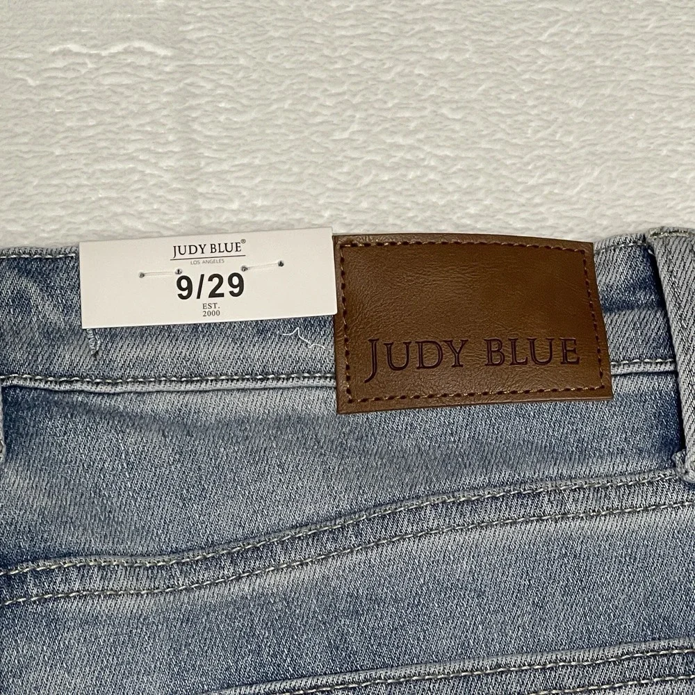 Judy Blue Flare Jeans Womens 9/29 Mid‎ Rise Boho Wide Leg Unhemmed Raw Edge